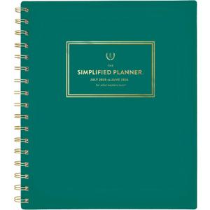AT-A-GLANCE Planner 2025-2026 Academic, Simplified by Emily Ley, Weekly & Monthly, 7" x 8-3/4", Medium, Monthly Tabs, Green (EL40-805A-26)