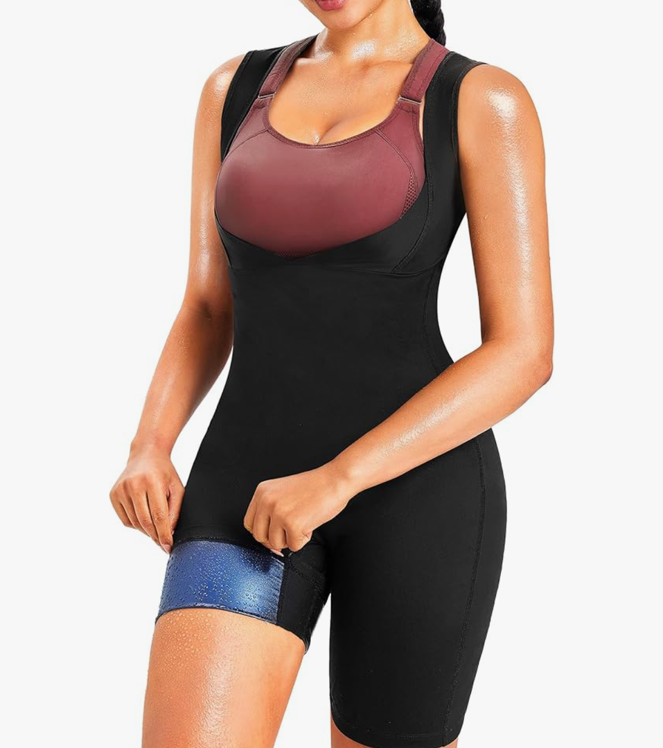 Junlan Sauna Suit for Women Full Body Sweat Jumpsuit for Working Out XL