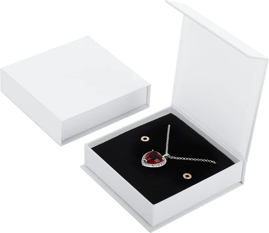 20 Pack Jewelry Gift Boxes Necklace Earring Ring Box Gift Box with Cotton Filled and Lids,Jewelry Box Gift Boxes 3.9x3.9x1.1inch (White)