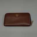 Tory Burch Brown Leather Robinson Zip Around Wallet