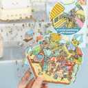 3 x DIY 3D House Stickers, 4 Sets Fun DIY Stickers Scene Make Your Own Mini House Cute Cartoon Animal Scene Stickers for Kids Adult Sticker Art Relief Stress Pass The Time