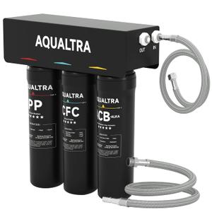 USF-3B-10 Slightly Alkaline Under Sink Filter System, 8K-32K Gal, Reduce PFOA, PFOS, Chlorine, Lead, Mercury, Chloramine, Fluoride, Microplastics Particles, Bad Taste & Odor