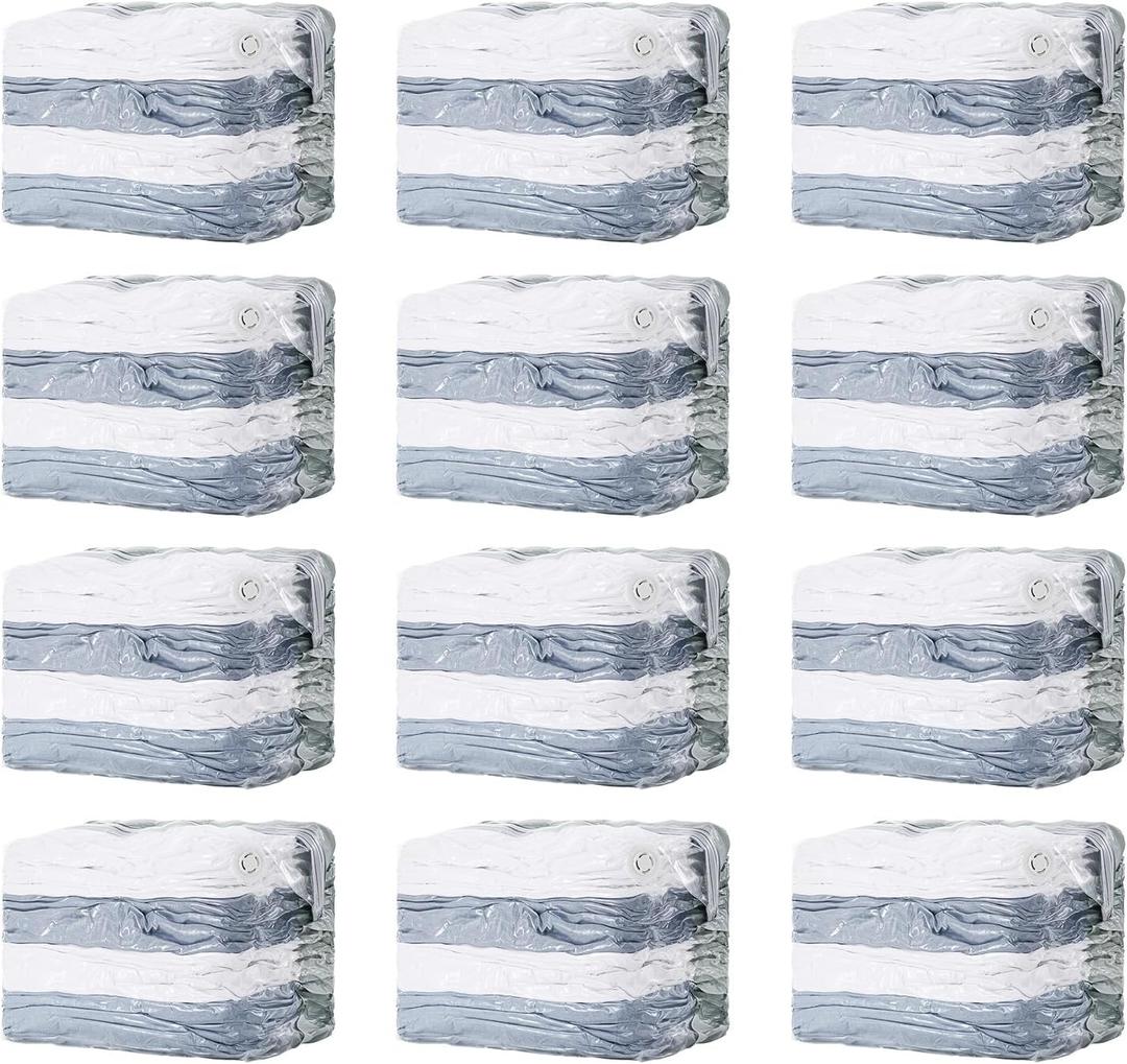 TAILI 12 Pack Vacuum Storage Bags, Space Saver Bags, Jumbo Cube 31x40x15 Inch, Extra Large Vacuum Seal Bags for Comforters, Blankets, Bedding, Clothing, Space Saving Closet Organization, Cream