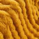Lotus Karen Faux Fur Throw Blanket Ginger Yellow - Big Bubble Rabbit Fluff Blanket for Couch Bed Sofa,Softest Fluffy Fuzzy Cozy Blanket,Thick Furry Plush Shaggy Warm Blankets for Women,90x90 Inches