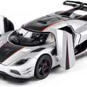Toy Cars 1/32 Scale Koenigsegg One Diecast Cars,Car Models with Light Sound and Pull Back,Car Toys Birthday Gifts for Boys and Boyfriends 6.3*2.8*1.6 inches, Black 