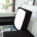 Stretch Sofa Seat Cushion Covers Suitable for Armchair Loveseat Sofa, Jacquard Cushion Seat Slipcover with Spandex -Black-L-1 Seater