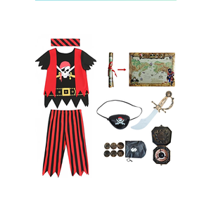 Kids Pirate Costume,Pirate Role Play Dress Up Set, 5-6 Y