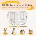 Foldable Clear Acrylic Dog Playpen with Door, 23.6" Acrylic Puppy Playpen, Easy Assemble Indoor Pet Fence with White Frame, Clear Dog Playpen for Puppies & Animal (White, 23.6‘H, 6 Panels + 1 Door)