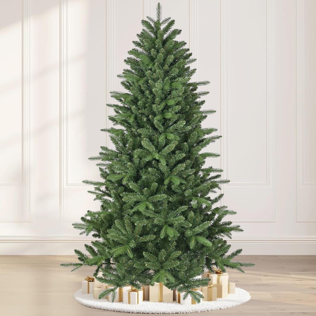 MAKEATREE 6ft Unlit Artificial Christmas Tree, Premium PE/PVC Tips, Hinged Xmas Tree for Outdoor & Indoor, Green