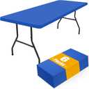 Smiry 6 Pack Rectangle Picnic Table Cloth, Waterproof Elastic Fitted Tablecloths, Washable Polyester Rectangular Patio Table Cover for Camping, Indoor and Outdoor (Blue, 30"x96")