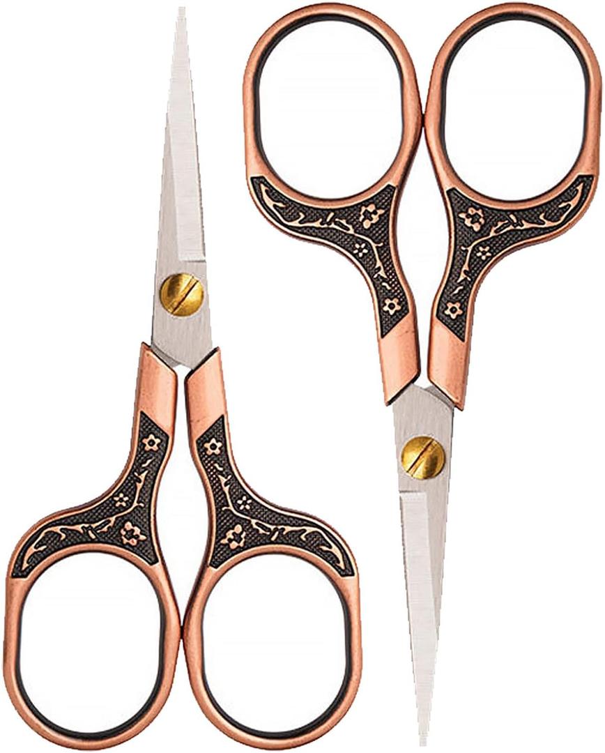 Mini Scissors Stainless Blade Metal Handle 2 Pack Office School Classroom Student Teacher Crafting Fabric Sewing Gift Wrapping All Purpose