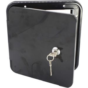 X-Haibei RV Trailer Electric Power Cord Cable Hatch Camper Hose Storage Door Compartment Lock 2 Keys W 6-1/4 inch, H 6-3/4 inch (Black)