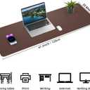Leather Desk pad Protector, Large Desk mat with Natural Cork & PU Leather,Mouse pad,Non-Slip Office Desk Mat,Waterproof Desk Writing Pad for Office and Home (47in*23.7in,Coffee)
