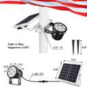 Solar Flag Pole Light, Flagpole Light Solar Powered Outdoor Bright LED 6000K Dusk to Dawn IP65 Waterproof with Bracket Clamp Fits 1.4-3 Pole Mount and Stakes for Ground Wall Mounting