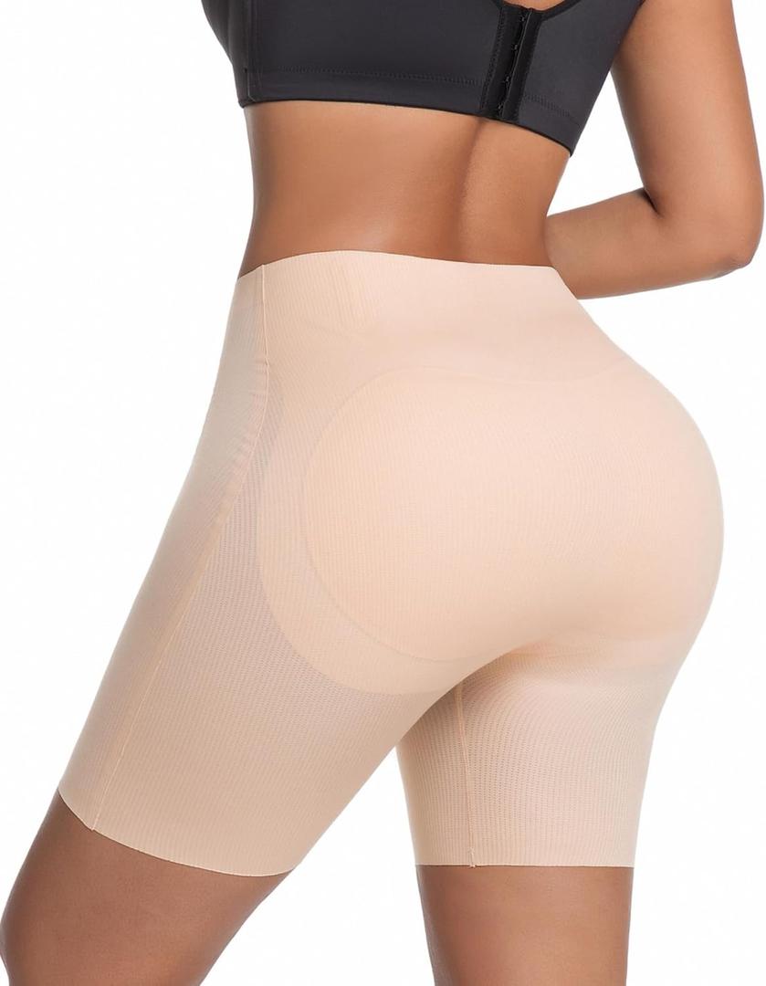 Stoto Butt Lifting Shapewear with Butt Pads Padded Underwear for Women Booty Lifting Panties Tummy Control Shaper Shorts (Medium, Beige)
