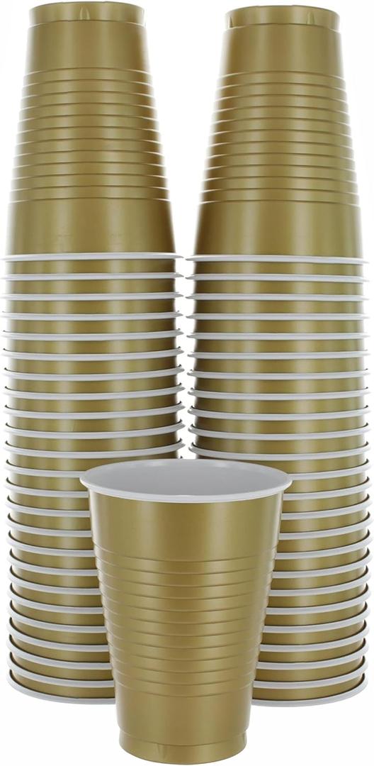 Disposable Green Cups, 12oz - Strong & Sturdy, 50 Pack for Party, Wedding, Christmas & Halloween