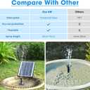 POPOSOAP Solar Bird Bath Fountain Pump, 6W Outdoor Solar Water Fountain Pump for Bird Bath with 4ft Tubing & 5 Nozzles, DIY Solar Powered Water Pump for Garden, Ponds, Pool and Fish Tank