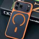 Magnetic for iPhone 17 Pro Max Case with Integrated Camera Protection, [Seamless Work with Magsafe] [Military Grade Shockproof] [Covered Camera Control Button] Case for iPhone 17 Pro Max 6.9'', Orange