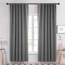 Deconovo Blackout Curtain Panels Window Draperies Rod Pocket/Back Tab Curtains Thermal Insulated Blackout Curtains for Bedroom 52Wx84L Inch Light Grey 2 Panels