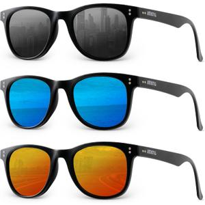 Polarized Sunglasses for Men and Women Sunglasses Color Mirror Lens UV Protection for Driving Running Fishing(3 Pack)