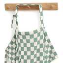 Blissful Diary Muslin Nursing Cover for Breastfeeding, Breathable Breastfeeding Cover up with Arch Neckline for Women, Nursing Apron (Sage Checkboard)