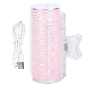 ANGGREK Hair Curler, Hot Rollers Single Heated Curlers Mini Large with Clip Air Drying USB for Curtain Bangs, Fringe, Short Medium Length Hair, Battery Operated, Pink