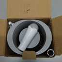 Compact Toilet Brush & Holder, Stainless Steel Handle, Space Saving for Storage, Deep Cleaning, Drip-Proof, Easy to Assemble, Nylon Bristles, White & Grey (1 Pack)