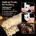 200 PCS Wedding Wands with Ribbons & Bells, Romantic Sparkle with Three Light Modes, Light up Wands for Wedding Send Off, New Year, Birthday Party, Parties, and Celebrations