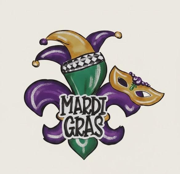 Large Mardi Gras Cutouts Decorations Cardboard Cutout  1 Pack