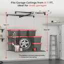 Motorized Garage Ceiling Storage Racks with Remote Control, 4x4 FT Overhead Garage Storage Rack, Heavy-Duty Lift Storage System, Space-Saving Hanging Shelves, 250 Lbs Capacity