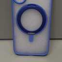 JUESHITUO 3 in 1 for iPhone 16 Case, 360° Rotatable Magnetic Ring Stand with [Rotary Damping Sound] [1X Screen Protector + 1X Camera Lens Protector] Shockproof Slim Phone Cover 6.1", Ultramarine