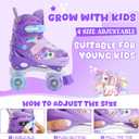 SUPER YOUNGSTER Adjustable Light Up Kids Unicorn Roller Skates for Girls Ages 4-6 5-8 8-12, Toddlers Beginner Cat RollerSkates