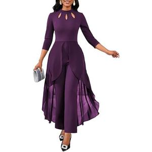 Bttup Jumpsuits for Women Dressy Hight Waist One Piece Casual Straight Long Pants Wide Leg Pants Elegant Jumpsuit Romper L