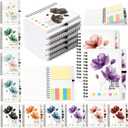 Glenmal 30 Sets End of Year Teacher Appreciation Gift Bulk Spiral Watercolor Notebook Thank You Gift for Teachers from Students Inspirational Journal with Bamboo Pens for Women Men Office Supplies