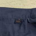 Alimens & Gentle Men's Cotton Linen Shirts Long Sleeve Button Down Shirt Band Collar Beach Shirts (Medium, Navy Blue)