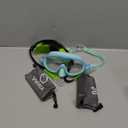 Vvinca 2 Pcs Kids-Swim-Goggles with Nose Cover, Swimming Diving Mask Wide View Anti Fog UV Anti Shattered Lens for Kids 3-5 (01-Mirrored Black Green & Light Blue)