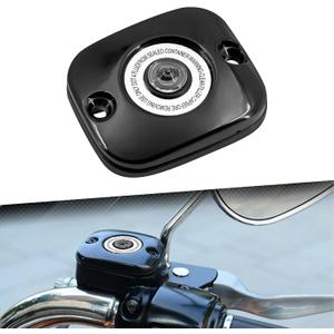 Front Brake Master Cylinder Cover Cap Fit For Harley 2006-2017 Dyna 2006-2014 Softail 2005-2007 Touring (Black)