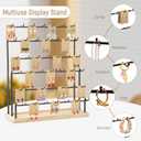 Earring Display for Vendors 6 Tier 42 Hooks Wood Earring Display Rack Holder for Earings Necklaces Rings Bracelets Keychains