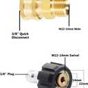 Pressure Washer Quick Connect Kit, Quick Disconnect Kit, M22 14mm Metric Male Thread Quick Connector, M22 to 3/8'' Quick Connect, 3/4" to Quick Release, 8 Pack