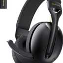 Wireless Gaming Headset for PS5, PS4, PC, Mac, Switch, 2.4GHz Gaming Headsets with Bluetooth 5.4, Hidden ENC Noise Canceling Mic, 35H Battery, 3D Spatial Sound, 3.5mm Wired - Black