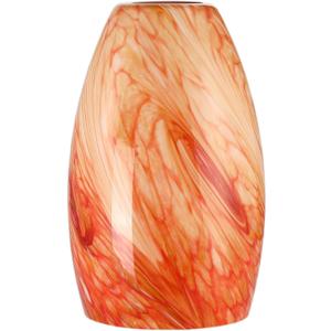 Hand Blown Art Glass Lamp Shade for Light Replacement Oval Glass Light cover Shade Height 7.5inch,Fitter 1.65inch,Max Diameter 4.7inch for mini pendant ceiling light fixture (Amber Red)