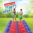 Stargo 2 Lanes inflatable Water Slide - Fun Slip Down and Slide Extra Long & Extra Wide - 25 Feet x 6 Feet Waterslide, Water Sprinkler and 2 Inflatable Body Boards, Family Backyard Outdoor Summer Toys