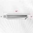 5 Inch Inlet 8 Inch Outlet Polished Stainless Steel Miter Cut Diesel Exhaust Stack Diesel Exhaust Tip(Stack Smokers 5" ID Inlet 36" Long)