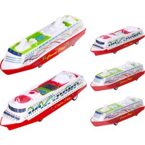 Toyvian Boy Wind up Toys Boats: 5Pcs Ocean Liner Cruise Yacht Collection Toy, Plastic Boat Models Summer Ship Race Game, 6.3 X 1.77 X 1.26 Inches