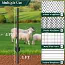 10 Pack Metal Garden Fence Posts 5 FT Black Heavy Duty U-Post for Wire Fencing, No-Dig Fence Stakes for Temporary Fencing, Corner Anchor Posts, Rustproof Powder-Coated Steel for Farm, Yard & Garden | Heavy-Duty