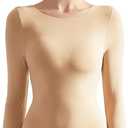 SUUKSESS Women Crew Neck Long Sleeve Bodysuit Sexy Thong Bodysuit Shirts S