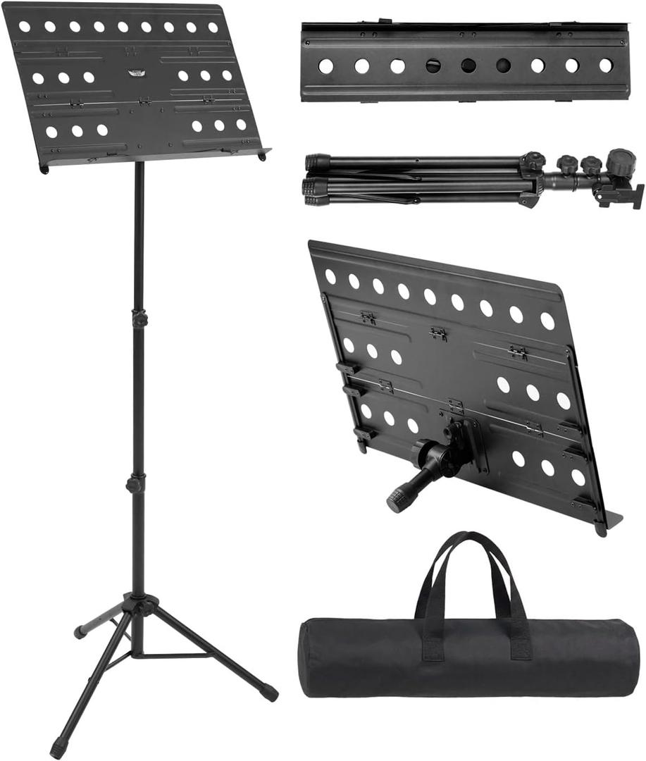 Stage Rocker 2-in-1 Folding Sheet Music Stand with Desk Bracket