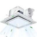 Gopper 12" Ultra Quiet Bathroom Exhaust Fan with 6500K LED Light, 1.0 Sone 120 CFM, 10x10 Mount, 1500 LM Ceiling Ventilation Fan, Energy Efficient (6500K-White)