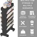 6-Tier Mobile Bookshelf, Rolling Bookcase Book Storage Rack, Movable File Folder Organizer Cart with Wheels for Home Study Office Living Room Classroom, Black