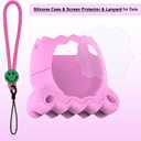 2 x JCHPINE Silicone Cover Case for Tamagotchi Paradise Interactive Virtual Pet, Stand up Case with Screen Protector and Lanyard (Pink)